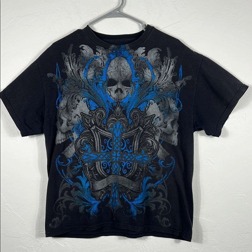 🔥🔥 MMA ELITE Y2K Gothic Grunge Graphic AOP‎ T-Shirt Size LARGE - GUC
